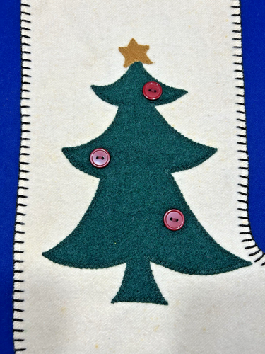 Christmas Stockings Snowman and Tree Felt Applique Holiday Decor 18 inches Vtg - Picture 6 of 16