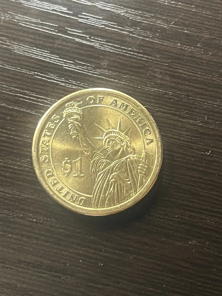 Moneda de 1 dólar presidencial Rutherford B. Hayes color oro 1877-1881 Foto 3 de 3