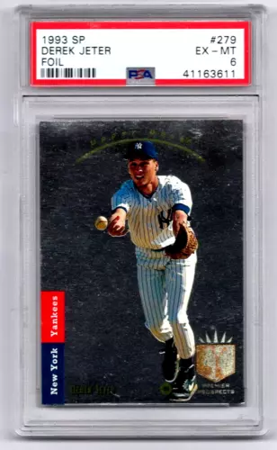 DEREK JETER 1993 UPPER DECK SP FOIL BASEBALL ROOKIE CARD #279 PSA 6 EX-MT HOF NY