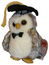 Ty Beanie Baby - SMARTER the 2002 Graduation Owl 6.5" MWMTs Stuffed Animal Toy