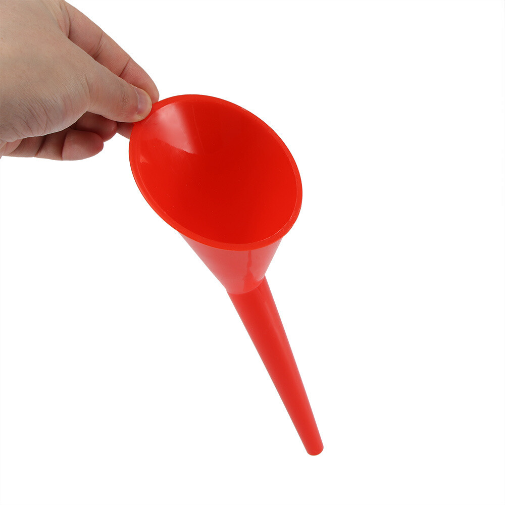 Long Plastic Funnel Refuelling Kitchen Garage Car Oil Water Fuel Spout