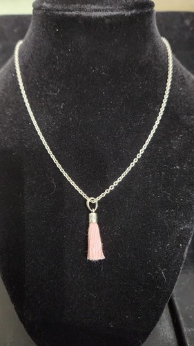 Genuine Pandora Pink Tassle Pendant Sterling Silver Necklace. 16-18 inch - Picture 12 of 13