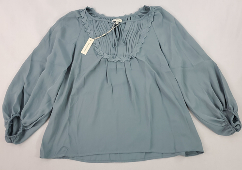 MAX STUDIO women blouse top shirt 2705A70 MINRLBLU blue polyester XS $118 - Foto 1 di 7