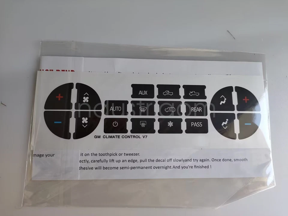 2x AC Dash Button Repair Kit Dual Climate Control Decal Sticker For GM SUV Truck - Изображение 3 из 4