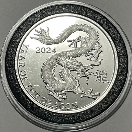 2024 Chinese Year of the Dragon Zodiac Coin 1 Troy Oz .999 Fine Silver Round 999 - Picture 5 of 12