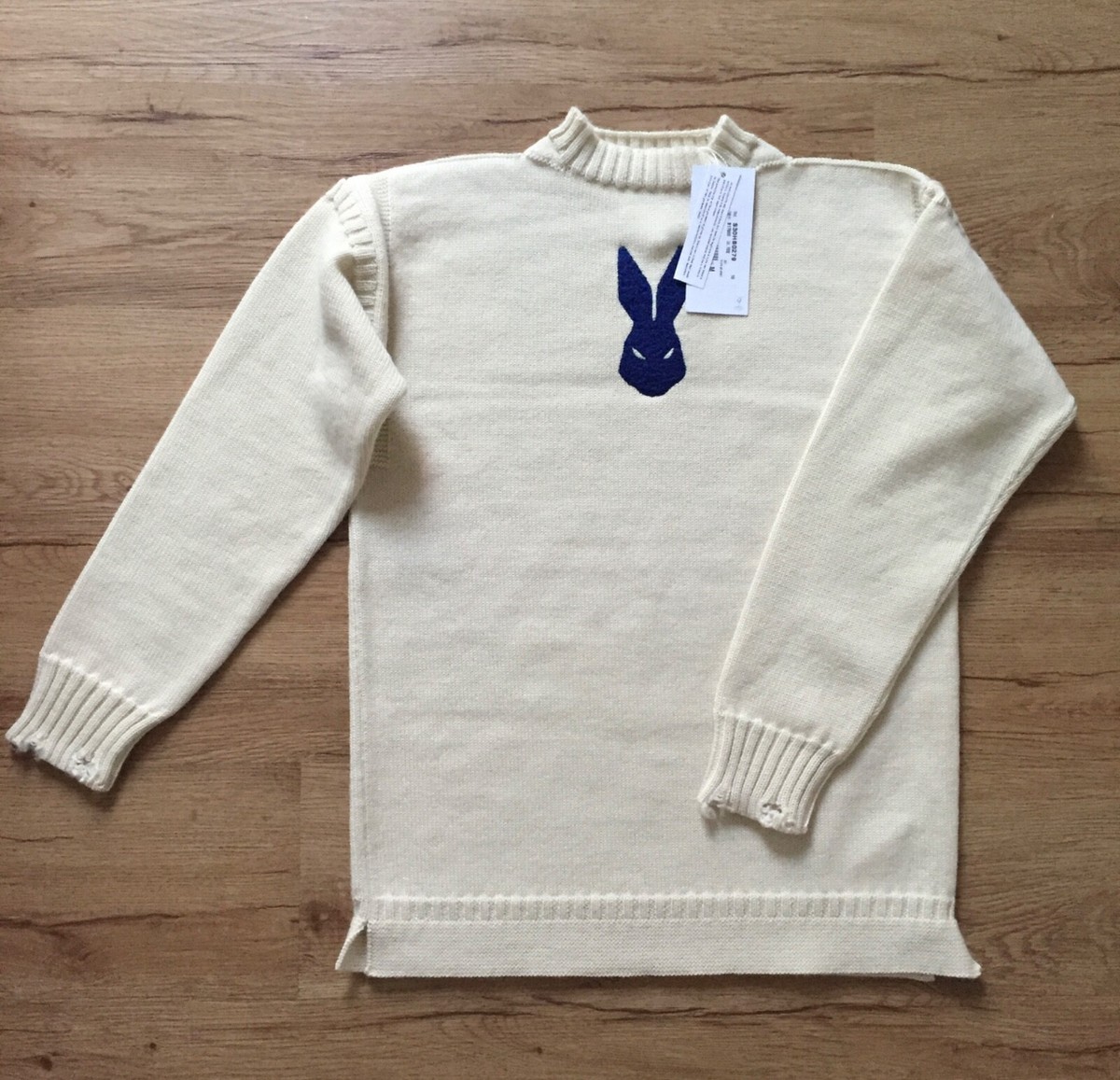 NWT Org.$637 Maison Margiela flocked bunny jumper Ivory M | eBay