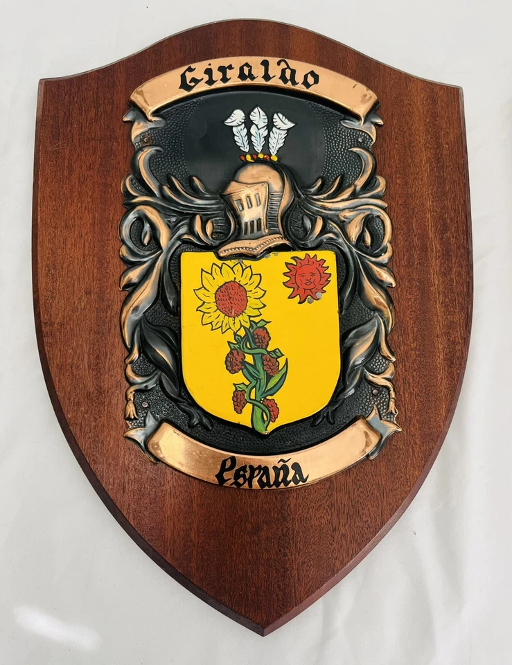 "Juego de 3 escudos familiares de madera metálica 13""x9,5""" Foto 3 de 4
