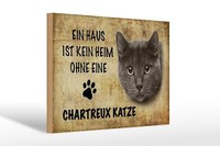 Holzschild Spruch 30X20 Cm Chartreux Katze Holz Deko Schild Wooden Sign
