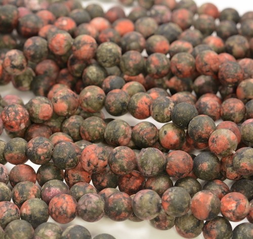 8MM ORANGE BROWN MATTE JADE GEMSTONE ROUND LOOSE BEADS 15" - Picture 2 of 4