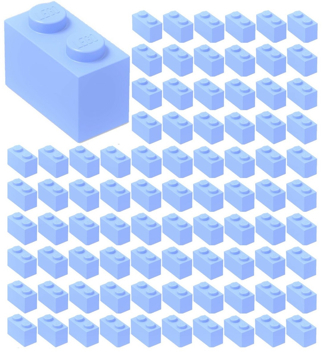 ☀️100x NEW LEGO 1x2 BRIGHT LIGHT BLUE Bricks #3004 BULK Parts