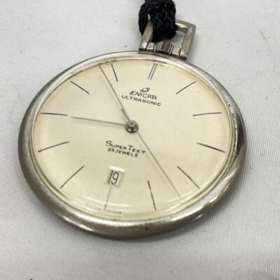 Junk Enicar Ultrasonic Pocket Watch Mechanical Manual 25 Jewels Open Face