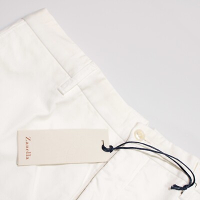 Zanella NWD Cotton Blend Chinos / Casual Pants Size 32 US Curtis In Solid White