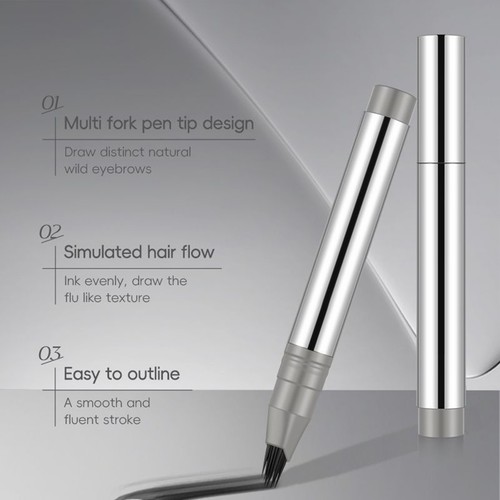 Eyebrow Pen Multi-fork Tip Liquid Brow Pencil Smudge-Proof Hairline - Picture 11 of 14