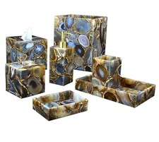 Bathroom Accessories, 7 Pcs. Agate Bathroom sets, Luxury Agate bathroom Set