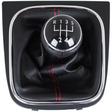SCHWARZ SCHALTKNAUF SCHALTSACK KNOPF 5 GANG RAHMEN FÜR VW GOLF V VI JETTA TOURAN