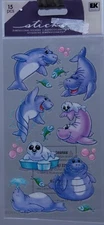 EK Success Sticko 15 pc Playful Seals Scrapbook Stickers NEW