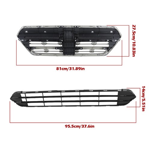 Fit For 2015-2017 Subaru Outback Plastic Front Upper & Lower Grilles 2 Pcs New - Picture 2 of 20