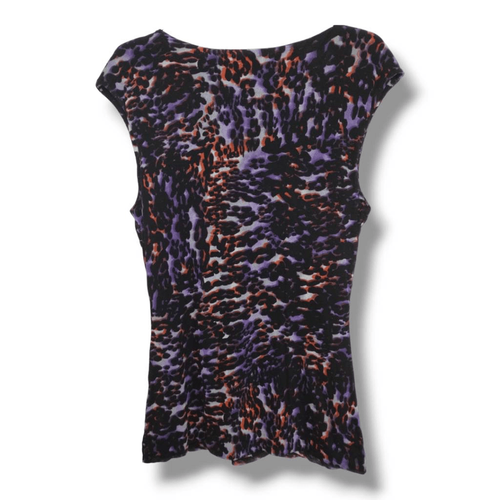 Classiques Entier Womens Top Sz XL Black Silk Animal Leopard Cottagecore - Picture 7 of 10