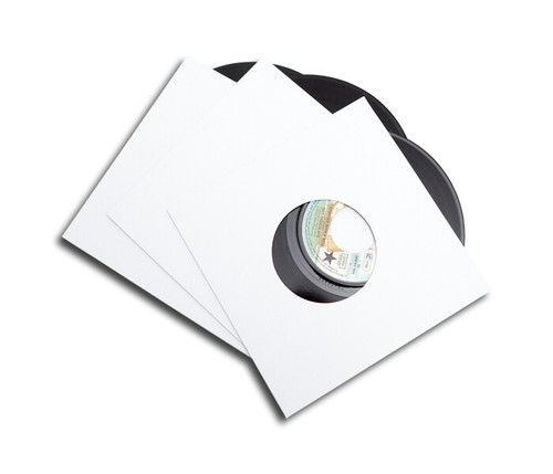 Single Vinyl Cover Box 20 Piece White Deluxe With 80mm Centre Hole