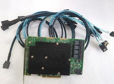 1set LSI SAS 9300-16I 12GB/S HBA BUS ADAPTER CARD IT Mode 4 SFF-8643 SATA Cable