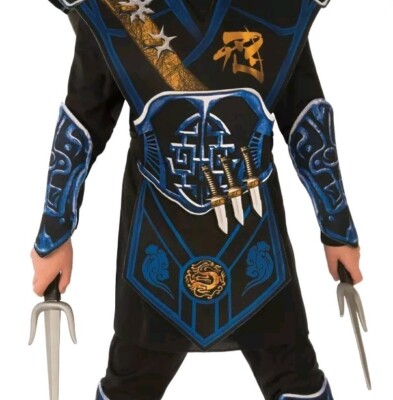 Blue Battle Ninja Costume Halloween Boys 9 Piece Set Medium (8) | eBay