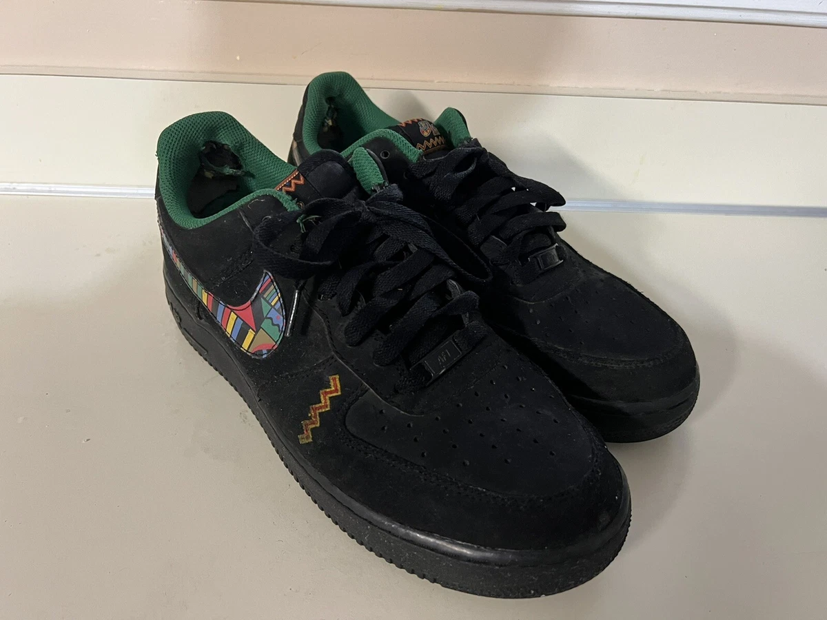 Nike Air Force 1 Low Peace Rasta Black Men's Jungle | eBay