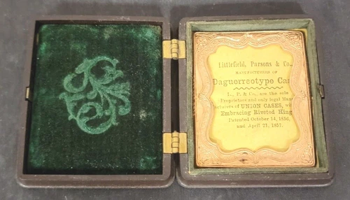 RARE Antique NEVER USED Daguerreotype Photo Union Case - Littlefield,Parsons &Co