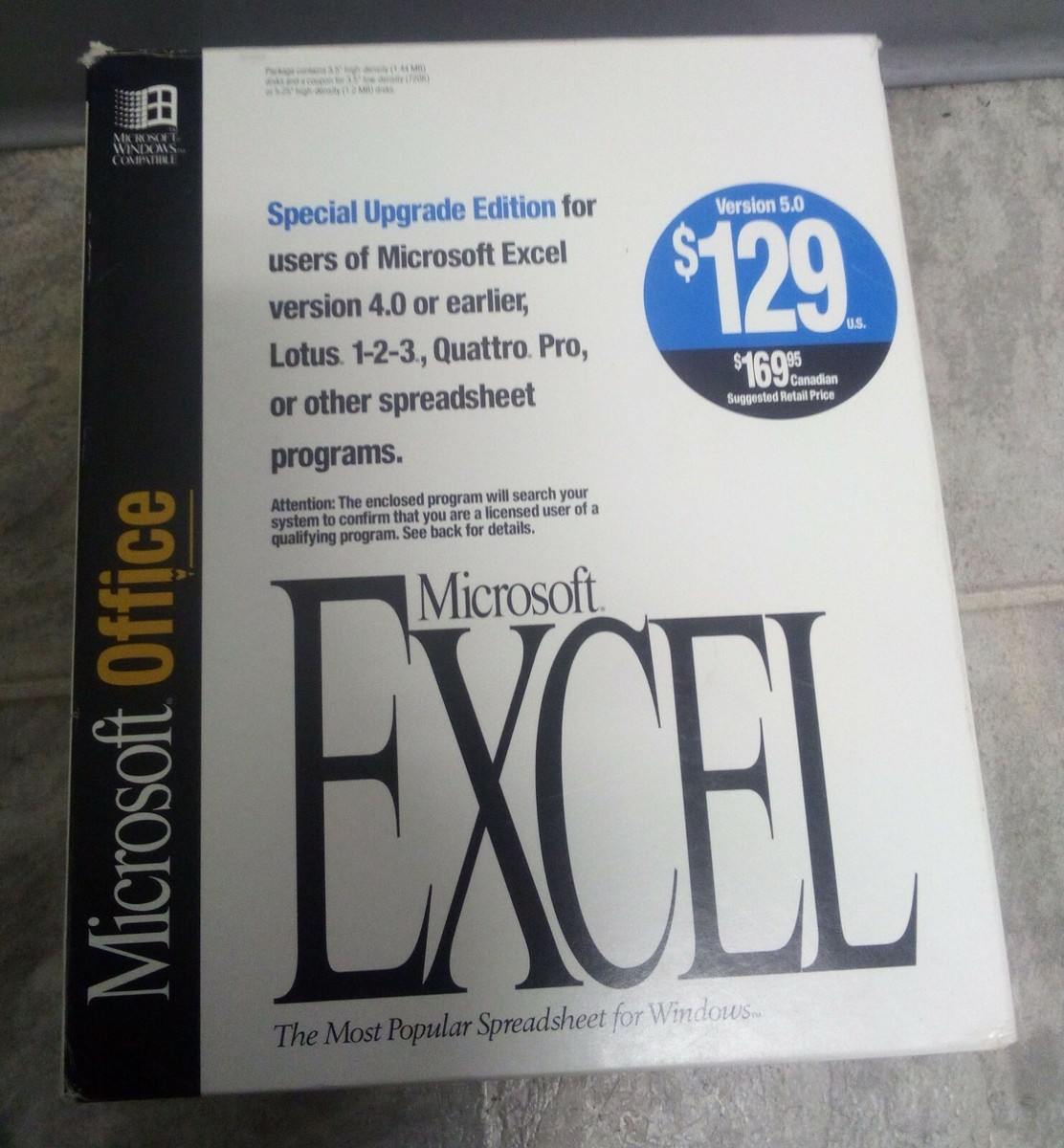 Microsoft Excel 5.0 Upgrade Edition for Windows 3.1 on 3.5
