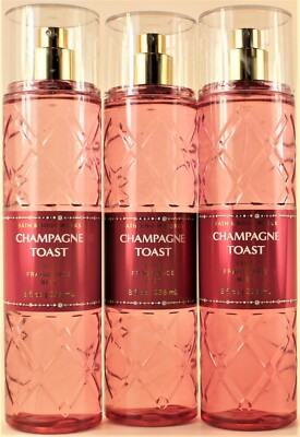 QTY 3 - Bath & Body Works CHAMPAGNE TOAST Fine Fragrance Body Mist Spray 8Oz