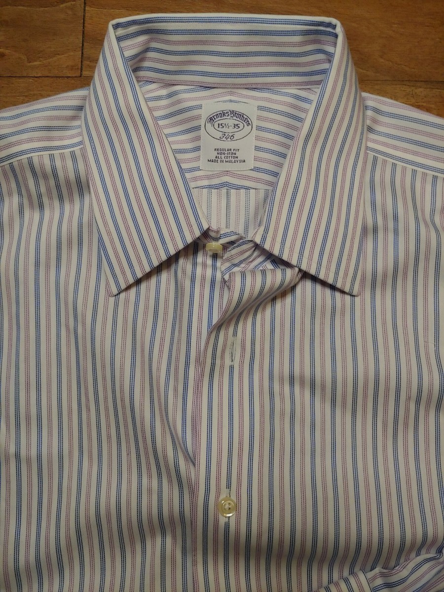 Chemise Habillée Brooks Brothers à Carreaux Bleus - Taille 15.1/2, Manches 34/35 - Coton USA - Très Bon état