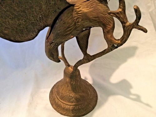 Vintage Brass Eagle On Tree Branch Statue Flight Fly Attack Hunt Swoop USED - Picture 5 of 5