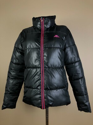 Kappa Womens Jacket Long Sleeve Full Zip Logo Black Size S