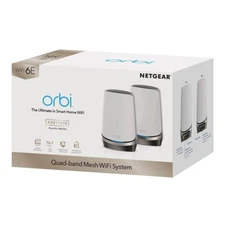 NETGEAR Orbi RBKE962 AXE11000 Quad-Band AiMesh Whole Home Wi-Fi 6E System 2-pack