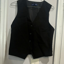 Neil Allyn Men's Black Solid Tuxedo/Formal Vest Button Front