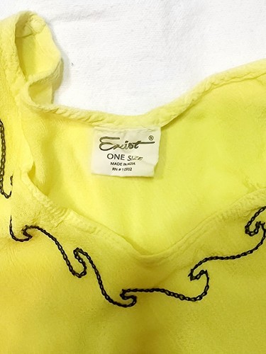 Exist Bohemian Umbrella Dress One Size Yellow Beach Pool Coverup Embroidered - Photo 3/4