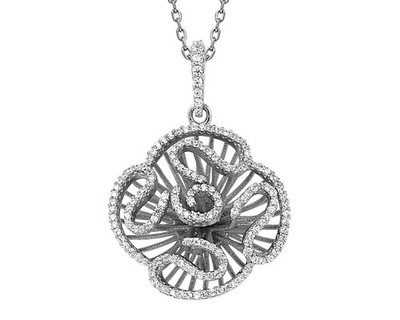 Fei Liu Cascade Stud Pendant Necklace - Sterling Silver With Cubic Zirconia