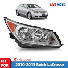 Halogen Headlight Fit For 2010-2013 Buick Lacrosse Chrome Passenger Right Side