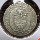 1947 1/10th Balboa Panama Coin .900 Silver Un Decimo De Balboa Z434 — photo 1