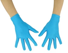 Ensnovo Adult 10" Wrist Length Spandex Full Finger Stretchy Short Glove Blue