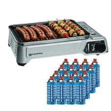 Barbecue portable à gaz de table 1.9 KW grille anti adhesive + 16 cartouches