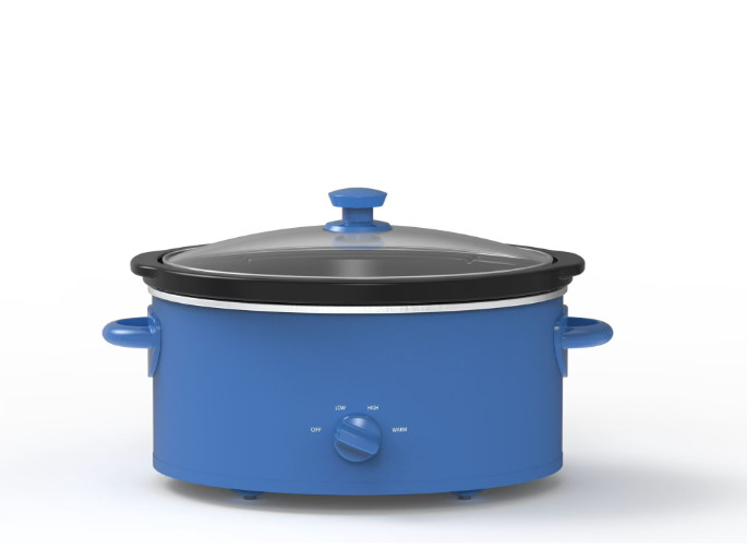 Mainstays 6 Quart Oval Slow Cooker, Royal Blue, Glass Lid