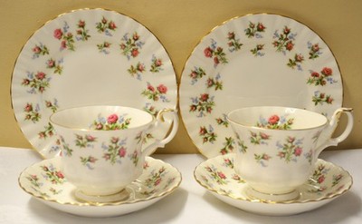 2 x Royal Albert Winsome Trio Tasse Untertasse Teller