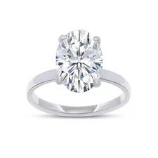 14k White Gold Round Cut 3 ct IGI Certified Lab Grown Diamond Solitaire Ring
