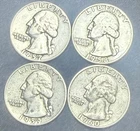 Lot of (4) 1957, 1958, 1959, 1960.  Washington Quarters 90% Silver