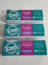 3 PACK - Tom's Of Maine Vegan Antiplaque Whitening Natural Toothpaste Peppermint