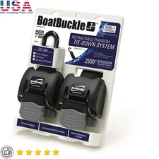 G2 Retractable Tie-Downs Transom Boat Trailer Security 2 Pack One-Hand Operation