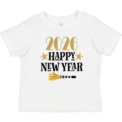 Inktastic 2026 Happy New Year Baby T-Shirt Party Celebration Horn Keepsake Photo
