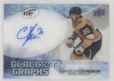2024 Upper Deck Ice 2023-24 Update Glacial Graphs Chandler Stephenson Auto 03uh