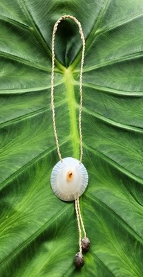NATIVE HAWAIIAN HAND MADE HAU CORDAGE OPHIPI 'BOLO TIE' W KUPEE PONIOLO TIE