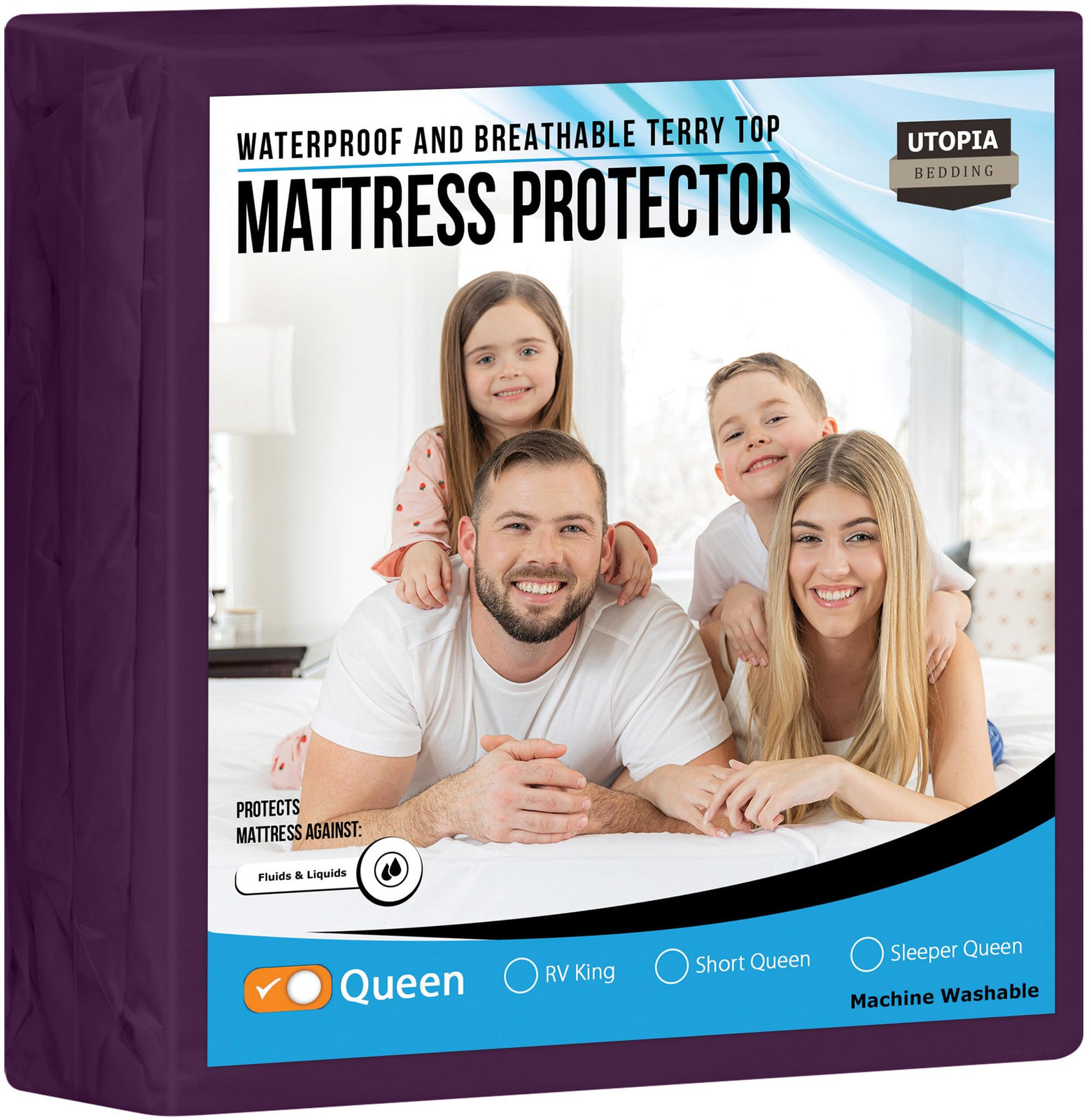 Waterproof Queen Mattress Protector Premium 200 GSM Terry Cover